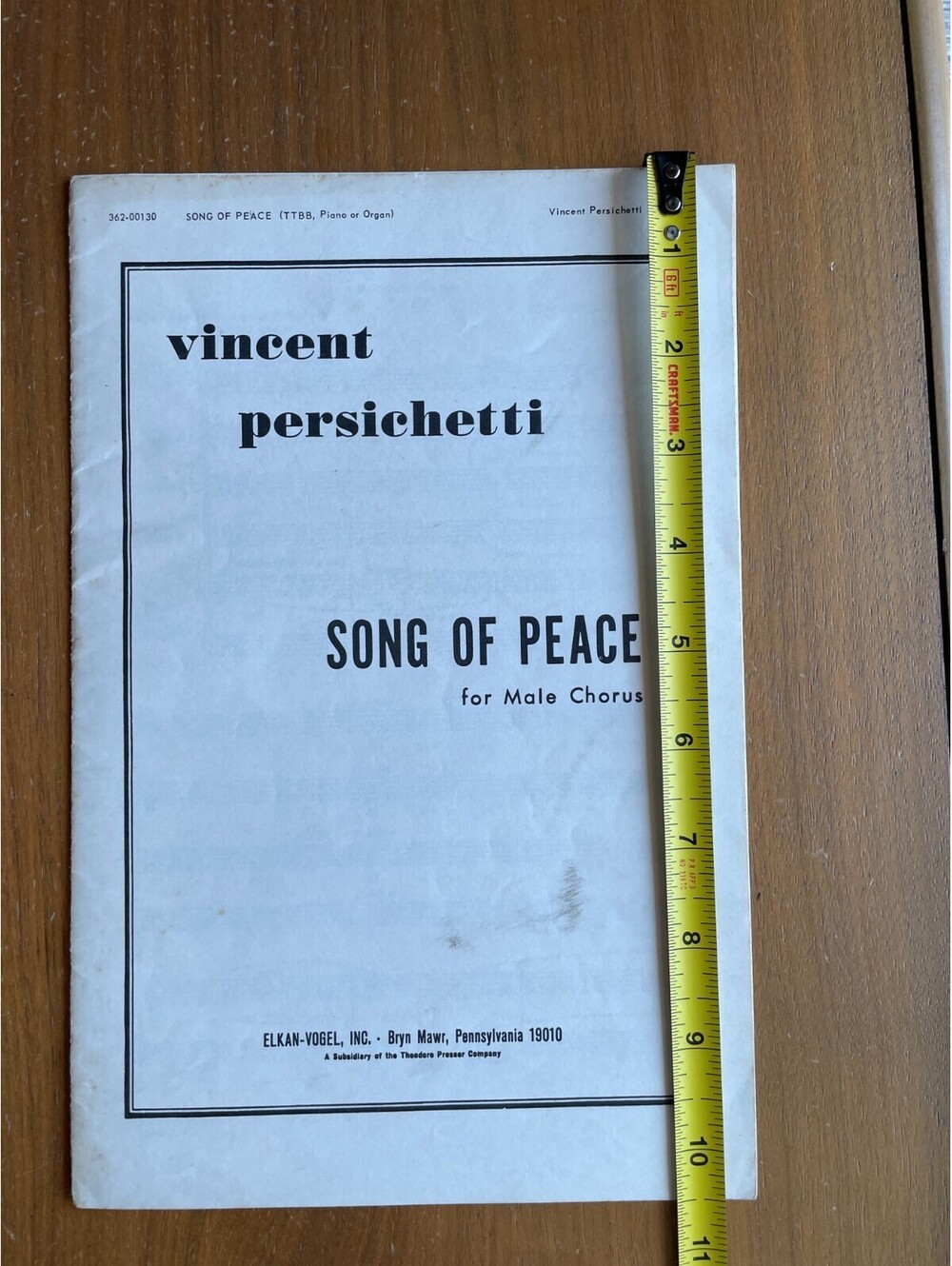 Song Of Peace For Male Chorus Vincent Persichetti Sheet Music - Picture 4 of 5